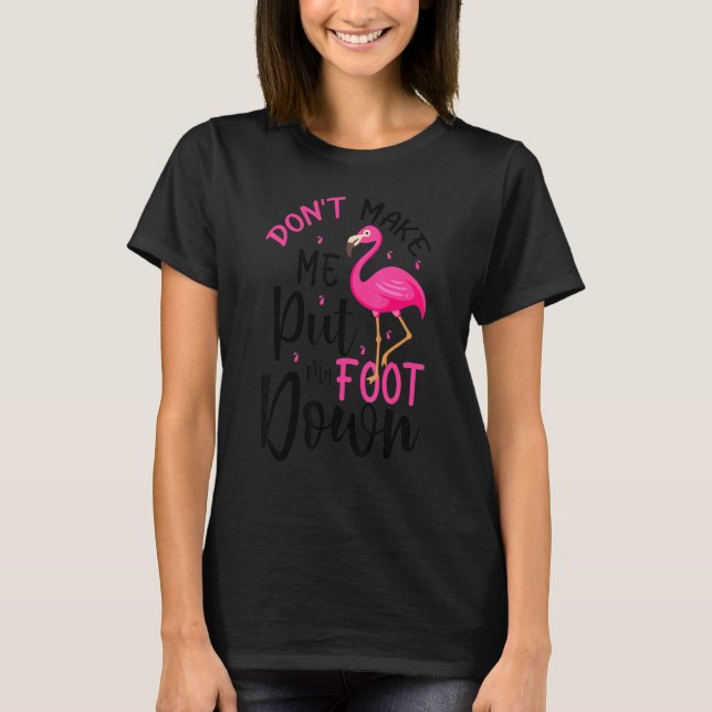 Flamingo Calm Flock Funny Pink Bird Lover T-Shirt (Vorderseite)