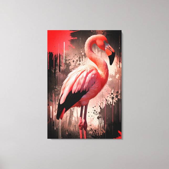 Flamingo Canvas Wall Art Leinwanddruck (Vorderseite)
