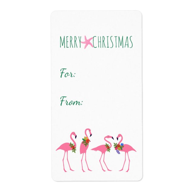Flamingo Christmas Big Stickers für Geschenke (Vorne)