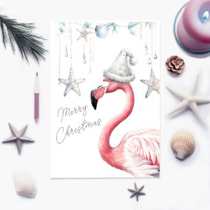 Flamingo Christmas Card Personalizable Dankeskarte
