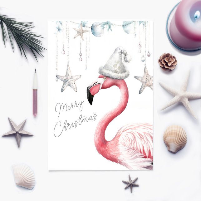 Flamingo Christmas Card Personalizable Dankeskarte (Von Creator hochgeladen)