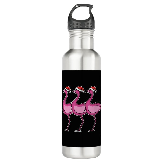 Flamingo Christmas Edelstahlflasche (Vorderseite)