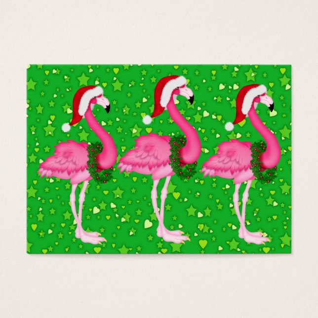 Flamingo Christmas Enclosure Card / Tag (Vorderseite)