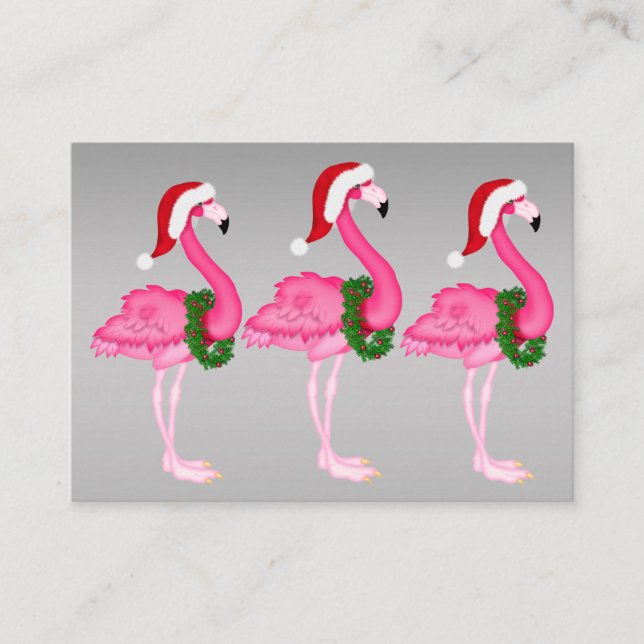 Flamingo Christmas Enclosure Card / Tag Begleitkarte (Vorderseite)