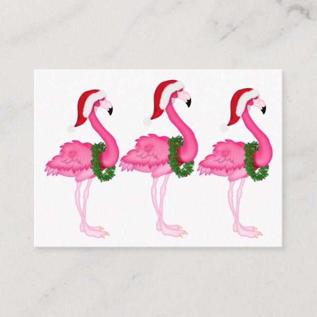 Flamingo Christmas Enclosure Card / Tag Begleitkarte (Vorderseite)