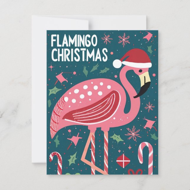 FLAMINGO CHRISTMAS FEIERTAGSKARTE (Vorderseite)
