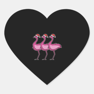 Flamingo Christmas Herz-Aufkleber
