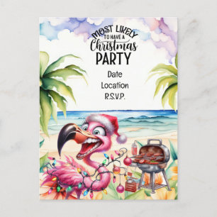 Flamingo Christmas im Juli Party Feiertagspostkarte