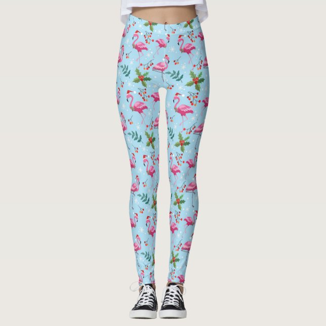 Flamingo Christmas Leggings (Vorderseite)