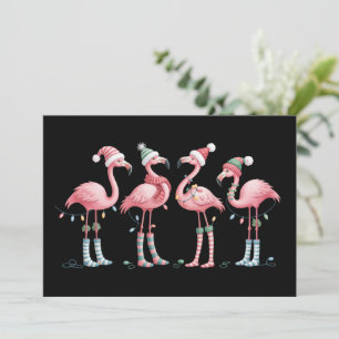 Flamingo Christmas Lights Holiday Xmas Feiertagskarte