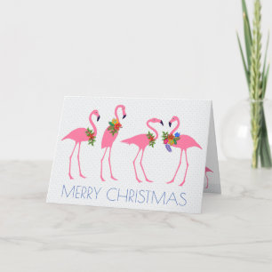 Flamingo Christmas n New Year Message Feiertagskarte