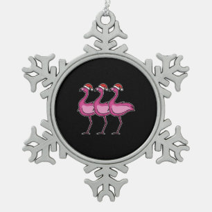 Flamingo Christmas Schneeflocken Zinn-Ornament
