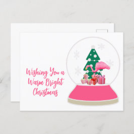 Flamingo Christmas Snowglobe Beach Weihnachten Postkarte