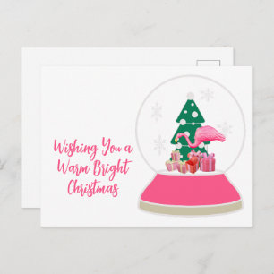 Flamingo Christmas Snowglobe Beach Weihnachten Postkarte