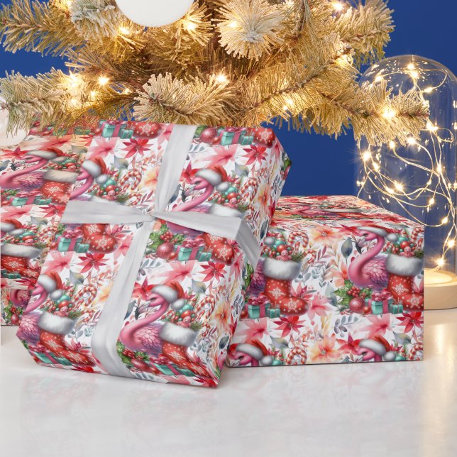 Flamingo Christmas themed Geschenkpapier (Feiertage)