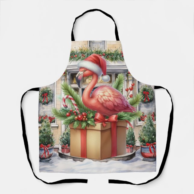 Flamingo Christmas Themed Schürze (Vorderseite)