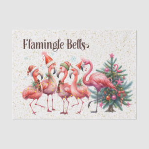 Flamingo Christmas themed Seidenpapier