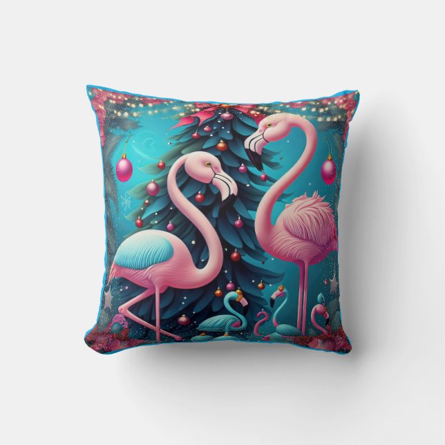 Flamingo Christmas Throw Pillow Kissen (Vorderseite)