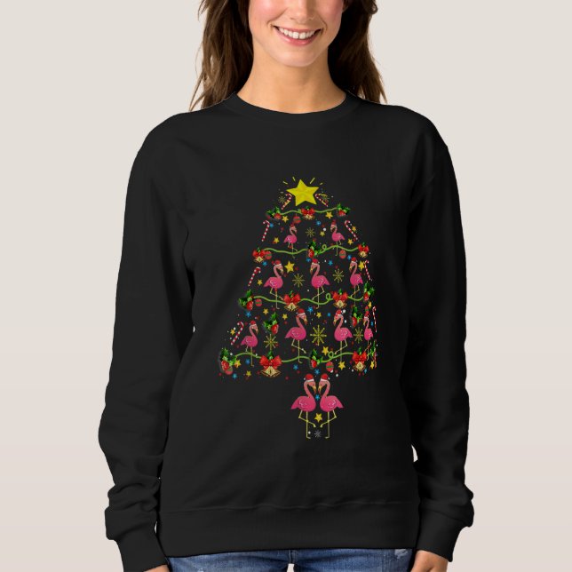 Flamingo Christmas Tree Xmas Matching Family Group Sweatshirt (Vorderseite)