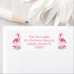 Flamingo Christmas Tropical Beach Blume<br><div class="desc">Flamingo Weihnachten Tropical Beach Blume Urlaub Rückkehr Adresse Etikett Aufkleber. Niedliche Flamingo-Grafik mit farbenfrohen tropischen Blume. Passen Sie die Adressvorlage an und verwenden Sie auf allen Weihnachtskarten-Mailings,  um guten Beifall zu verbreiten. Ideal für diejenigen,  die in der Weihnachtszeit in Florida oder in einem warmen Küstengebiet verbringen.</div>