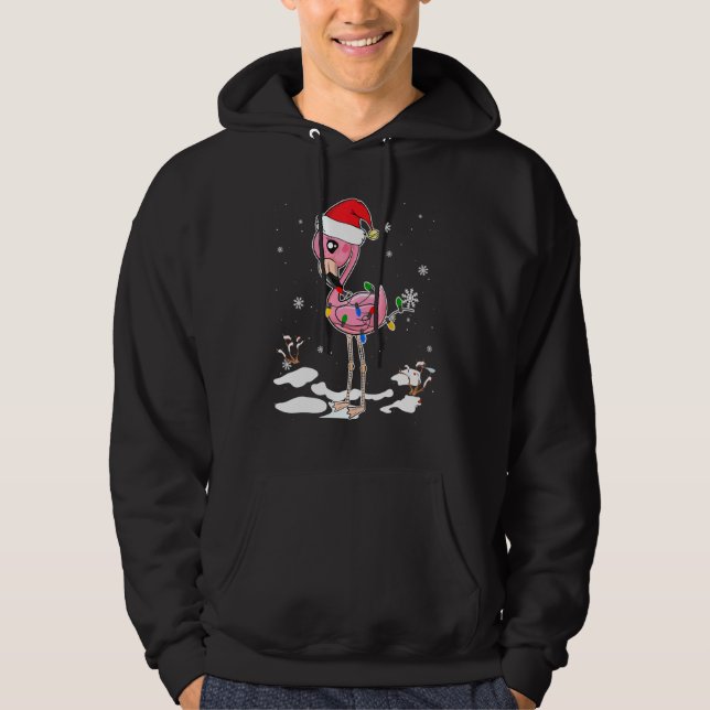 Flamingo Christmas Weihnachtsmannmütze Flamingo Li Hoodie (Vorderseite)