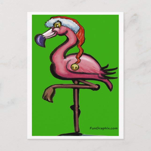 Flamingo Chrsitmas Postkarte (Vorderseite)