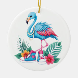 Flamingo Chucks and Pearls Comma La Harris 2024 Keramik Ornament