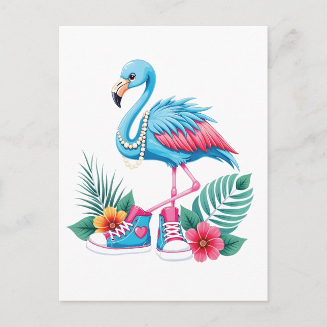 Flamingo Chucks and Pearls Comma La Harris 2024 Postkarte (Vorderseite)