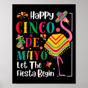 Flamingo Cinco de Mayo Mexican Fiesta for Men Wome Poster