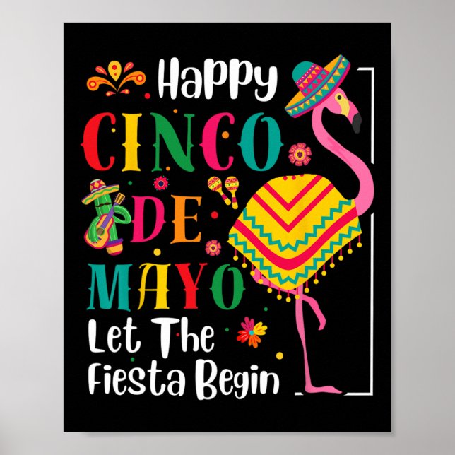 Flamingo Cinco de Mayo Mexican Fiesta for Men Wome Poster (Vorne)