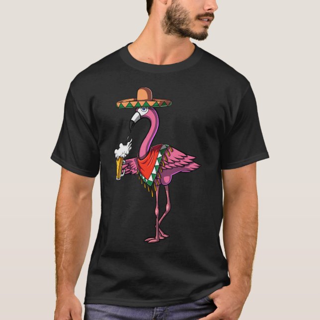 Flamingo Cinco De Mayo Party T-Shirt (Vorderseite)
