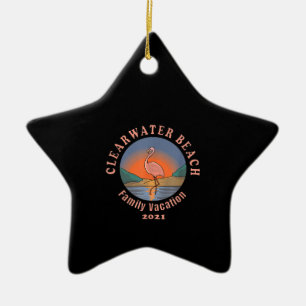 Flamingo Clearwater Beach Flamingo Vacation 2021 Keramik Ornament