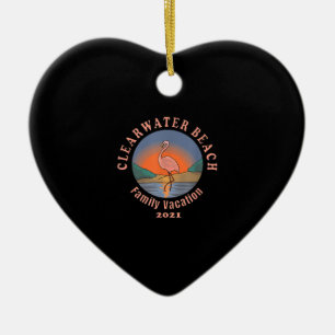 Flamingo Clearwater Beach Flamingo Vacation 2021 Keramik Ornament