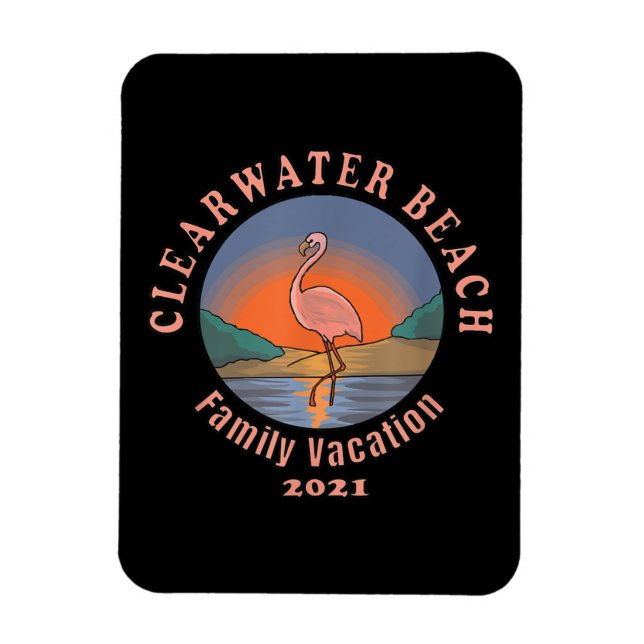 Flamingo | Clearwater Beach Flamingo Vacation 2021 Magnet (Vertikal)