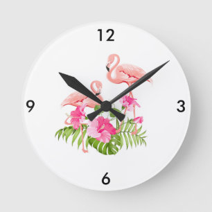 Flamingo Clock Runde Wanduhr