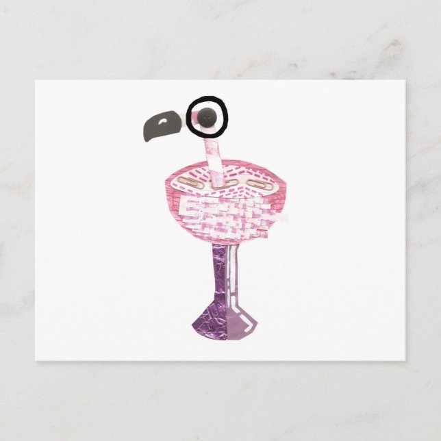 Flamingo Cocktail Postcard Postkarte (Vorderseite)