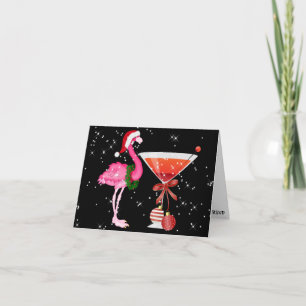 Flamingo-Cocktail-Weihnachtseinladung - SRF Einladung