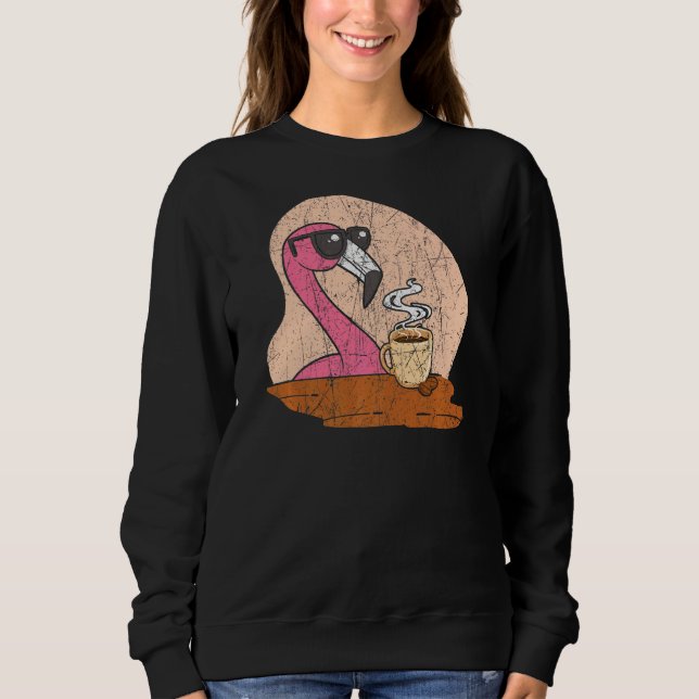 Flamingo Coffee Caffeine Drinker Brauen Kaffee Esp Sweatshirt (Vorderseite)
