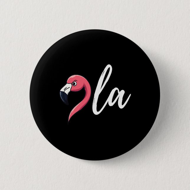 Flamingo Comma La Funny Kamala Harris P Button (Vorderseite)