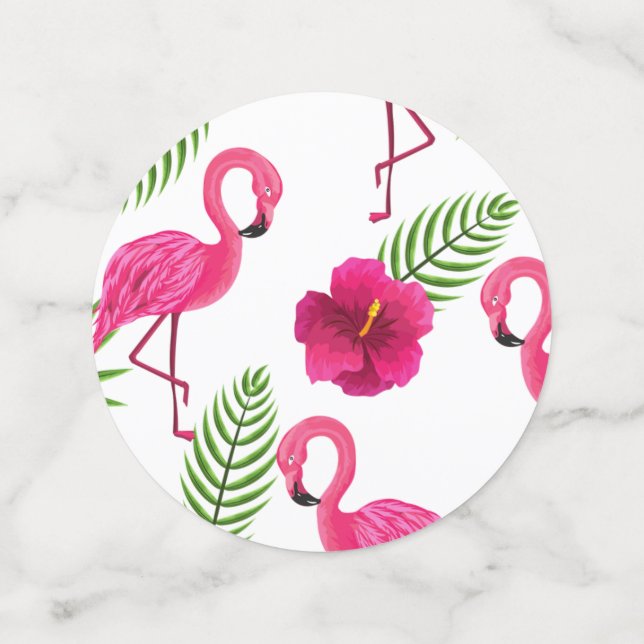 Flamingo Confetti Konfetti (Mittel Rückseite)