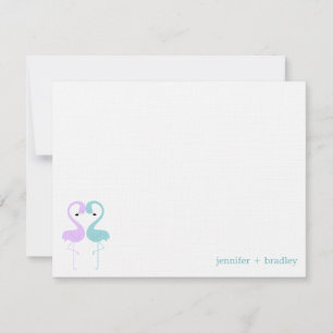 Flamingo Couple Custom Flat Thank You Notes Einladung