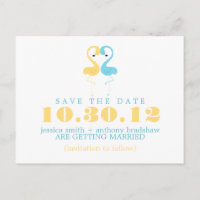 Flamingo Couple Wedding Save the Date