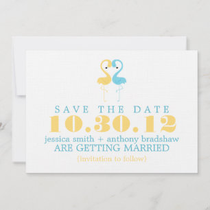 Flamingo Couple Wedding Save the Date Einladung