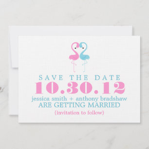 Flamingo Couple Wedding Save the Date Einladung