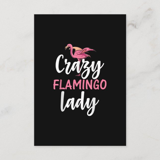 Flamingo - Crazy Flamingo Lady Geschenke Begleitkarte (Vorderseite)