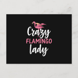Flamingo - Crazy Flamingo Lady Geschenke Postkarte