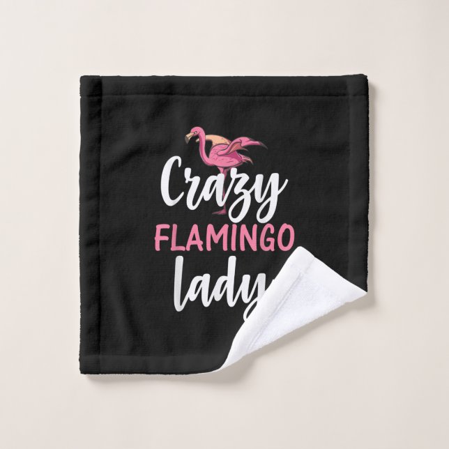 Flamingo - Crazy Flamingo Lady Geschenke Waschlappen (Waschlappen)