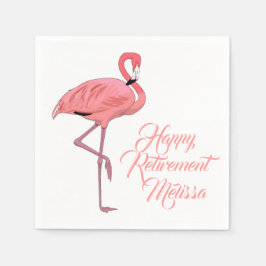 Flamingo Custom Retirement Party Serviette