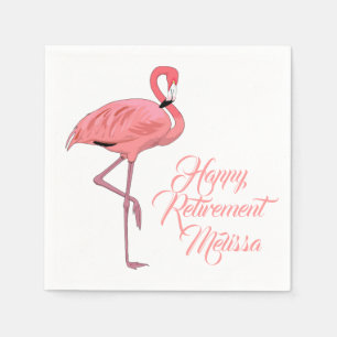 Flamingo Custom Retirement Party Serviette