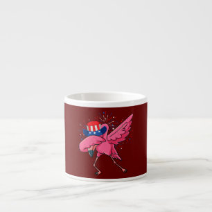 Flamingo Dabbing Onkel Sam Hut Amerikanische Flagg Espressotasse
